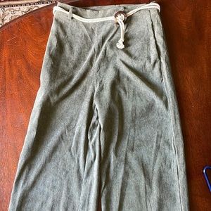 Dark Green, corduroy, wide leg pants